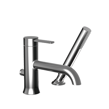 2-piece deckmount tub filler with handshower