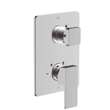 Riga trim set for pressure balance valve with 2-way diverter, non-shared functions